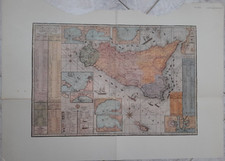 Antiche mappe Italiane stampa , mappa e prospetto della Sicilia