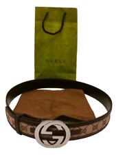 Cintura Gucci Autentica Supreme Fibbia Monogramma Logo GG 90-36 Ottime Condizioni!