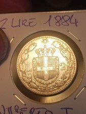 2 LIRE ARGENTO 1884    Umberto I Regno D’Italia Splendida Moneta Savoia 