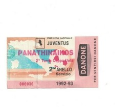 255. BIGLIETTO COPPA UEFA JUVENTUS- PANATHINAIKOS 1992-93