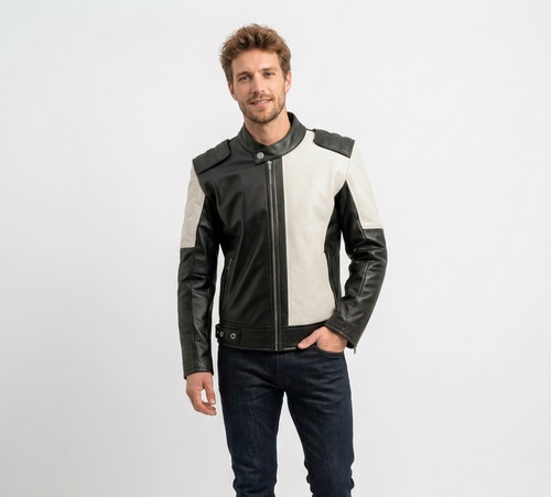 Giacca motociclista uomo - giacca, nero