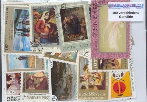 100 francobolli diversi con