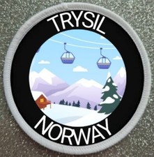 3" Trysil Norway Ski Skiing Resort Iron / Sew On Patch Badge 