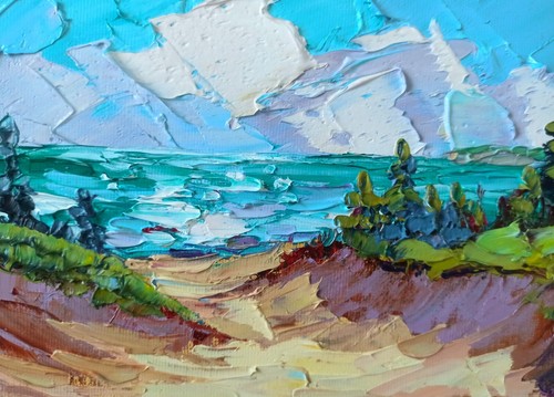 Paesaggio marino dipinto olio