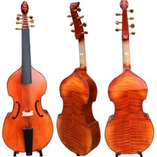 CANZONE Master Viola Da Gamba,7 corde 29" Gamba,pergamena intagliata,buon suono #15480