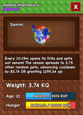 🐾 Dilophosaurus covato arcobaleno 🍅 Roblox coltiva un giardino 👨‍🌾 GAG economico