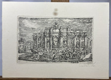 Arnoldo CIARROCCHI (1916-2004) Vue de la Fontaine de Trevi Rome Italie 1956