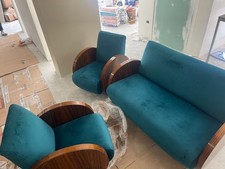 Salotto art decò in noce