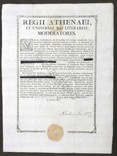 Regia Università di Torino - Attestato di Laurea in Giurispridenza - Anno 1795