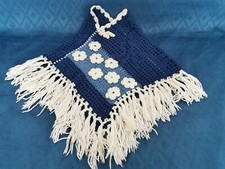 Coprispalle di maglia bambina 4-7 anni colore Blue e bianco 