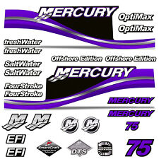 Mercury 75 Quattro 4 Tempi Decalcomania Kit Fuoribordo Motore Grafico Viola