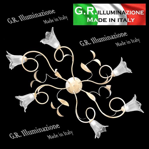 Plafoniera ferro battuto 6 - in,