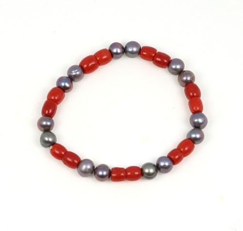 Bracciale perle coralli - bracciale, coralli.