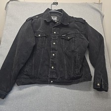 Biker Blues Harley Davidson Jacket Denim Insulated Mens Size XL Black Patch READ