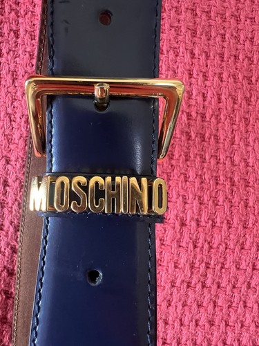 Cintura moschino pelle blu - cintura,