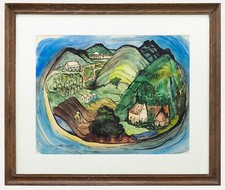 acquerello incorniciato del XX