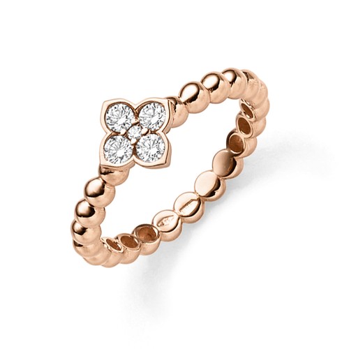 Anello sferico fiore - fiore, oro
