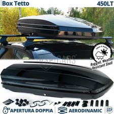 Box Tetto 450LT Per VW Maggiolino Classic Portabagagli Nero Lucido Aerodinamico