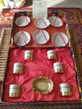 Servizio Da Caffè - Porcellana Ceramica e Acciaio Laminato Con Oro Zecchino