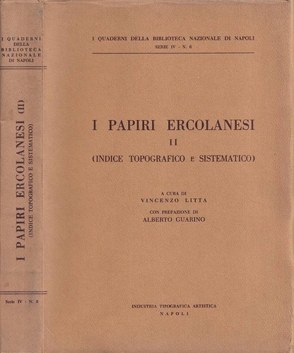Papiri ercolanesi vol - papiri, ercolanesi,