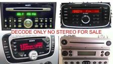 FORD SONY 6000 CD MP3 4500 DAB 6 DISCHI RADIO CODICE DECODIFICA SERVIZIO,MONDEO,FIESTA,KA
