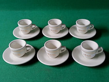 SET 6 TAZZINE PIATTINI CAFFÈ ESPRESSO MOKA EFTI IN PORCELLANA ACF VINTAGE. CF63