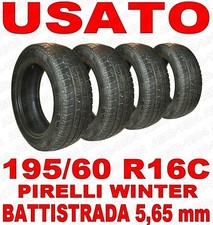 4 GOMME ANTINEVE PIRELLI CARRIER WINTER 195 / 60 R16C 99/97T INVERNALI USATE