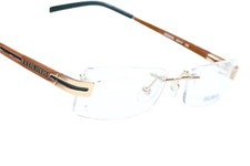 Occhiali da vista Bikkembergs BK08704 oro verde scuro senza montatura design lusso Italia 52 m