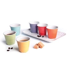 Tazzina da Caffè con Vassoio, Ceramica, Multicolore, idea regalo 47384 colore