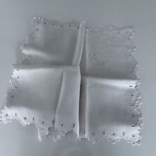 Antik ’Tessuti Biancheria Antico Tovaglia Centro Tavola Filo Lino Iniziali Vd