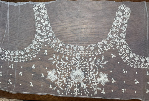 Pizzo antico inserto scollo - -,