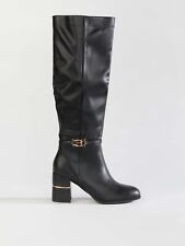 Scarpe da donna scarpa stivali alti tacco largo alto Laura Biagiotti nero comodi