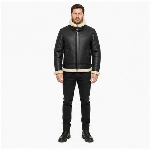 Giacca aviatore uomo nera - , vera