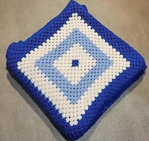 Coperta quadrata vintage fatta