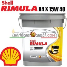 Olio Lubrificante Motore Shell Rimula R4 X 15W40 20 LT Caterpillar Cummins Deutz