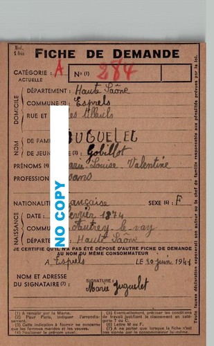 Lot fiches de - 12, demandes