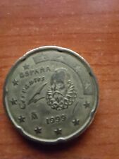 20 CENTESIMI EURO 1999 MONETA RARA SPAGNOLA/SPAIN MIGUEL DE CERVANTES 