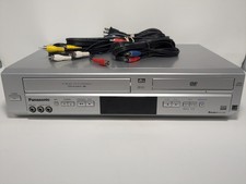 Panasonic PV-D4734S Combo DVD VCR registratore VHS Hi-Fi 4 testine con cavi *testato*