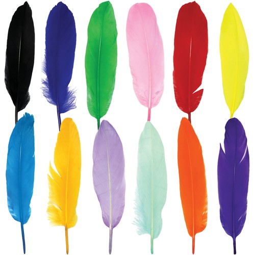 120 pezzi piume oca colorate - 120,