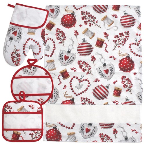 Set cucina natalizio cuori - natalizio,