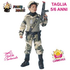 COSTUME VESTITO DI CARNEVALE AGENTE SPECIALE MILITARE BAMBINO 7/8 ANNI FANCY MAG