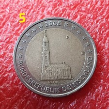 Moneta rara 2 € euro ERRORE CONIO 2008 HAMBURG BUNDESREPUBLIK DEUTSCHLAND MICHEL