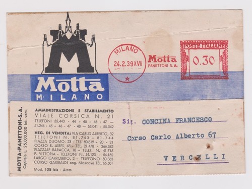 Cartolina motta panettoni - motta,