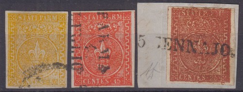 Parma 1853 giglio borbonico - parma, 1853-55