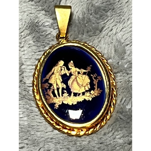 Ciondolo cammeo porcellana - , blu