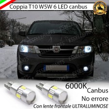 COPPIA LUCI DI POSIZIONE 6 LED CANBUS 6000K FIAT FREEMONT CON LENTE FRONTALE