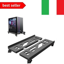 Supporto PC Fisso, Carrello Porta pc con 4 Ruote Girevoli, Universale CPU Tow...