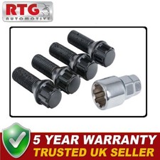 4x Locking Wheel Bolts Black