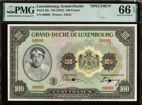 Lussemburgo 1934 100 franchi - lussemburgo,