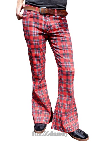Pantalone uomo flares tartan - pantalone,
